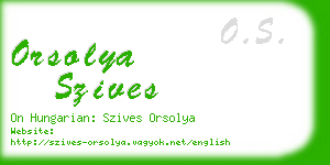 orsolya szives business card